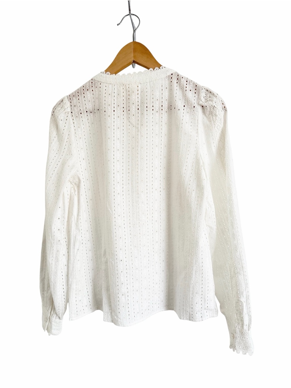 SEZANE Marinette Eyelet Button Down Shirt White Exru - NWOT, 36 / Small / 4 - Picture 8 of 16
